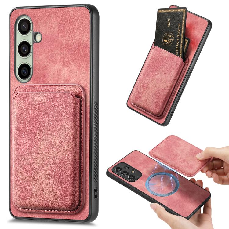 Retro Leather Card Bag Magnetic Phone Case, For Samsung Galaxy A57 5G, For Samsung Galaxy A37 5G, For Samsung Galaxy S25 Edge 5G, For Samsung Galaxy A56 5G, For Samsung Galaxy A26 5G, For Samsung Galaxy A36, For Samsung Galaxy S25 5G                   ...