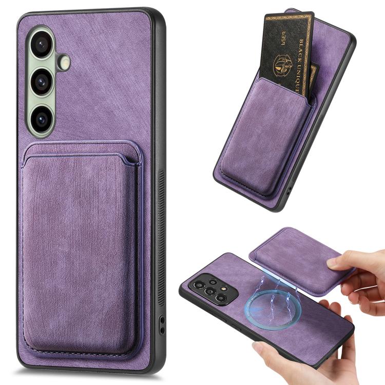 Retro Leather Card Bag Magnetic Phone Case, For Samsung Galaxy A57 5G, For Samsung Galaxy A37 5G, For Samsung Galaxy S25 Edge 5G, For Samsung Galaxy A56 5G, For Samsung Galaxy A26 5G, For Samsung Galaxy A36, For Samsung Galaxy S25 5G                   ...