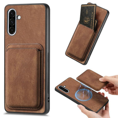 Retro Leather Card Bag Magnetic Phone Case, For Samsung Galaxy A57 5G, For Samsung Galaxy A37 5G, For Samsung Galaxy S25 Edge 5G, For Samsung Galaxy A56 5G, For Samsung Galaxy A26 5G, For Samsung Galaxy A36, For Samsung Galaxy S25 5G                   ...