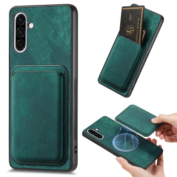 Retro Leather Card Bag Magnetic Phone Case, For Samsung Galaxy A57 5G, For Samsung Galaxy A37 5G, For Samsung Galaxy S25 Edge 5G, For Samsung Galaxy A56 5G, For Samsung Galaxy A26 5G, For Samsung Galaxy A36, For Samsung Galaxy S25 5G                   ...