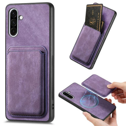 Retro Leather Card Bag Magnetic Phone Case, For Samsung Galaxy A57 5G, For Samsung Galaxy A37 5G, For Samsung Galaxy S25 Edge 5G, For Samsung Galaxy A56 5G, For Samsung Galaxy A26 5G, For Samsung Galaxy A36, For Samsung Galaxy S25 5G                   ...