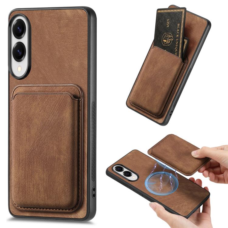 Retro Leather Card Bag Magnetic Phone Case, For Samsung Galaxy A57 5G, For Samsung Galaxy A37 5G, For Samsung Galaxy S25 Edge 5G, For Samsung Galaxy A56 5G, For Samsung Galaxy A26 5G, For Samsung Galaxy A36, For Samsung Galaxy S25 5G                   ...