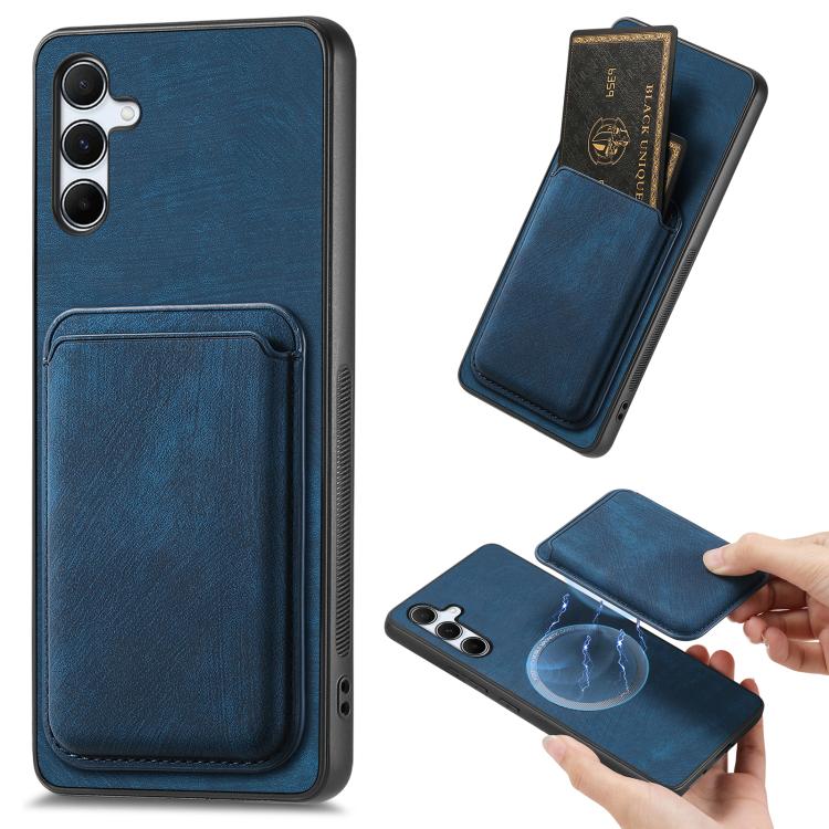 Retro Leather Card Bag Magnetic Phone Case, For Samsung Galaxy A57 5G, For Samsung Galaxy A37 5G, For Samsung Galaxy S25 Edge 5G, For Samsung Galaxy A56 5G, For Samsung Galaxy A26 5G, For Samsung Galaxy A36, For Samsung Galaxy S25 5G                   ...