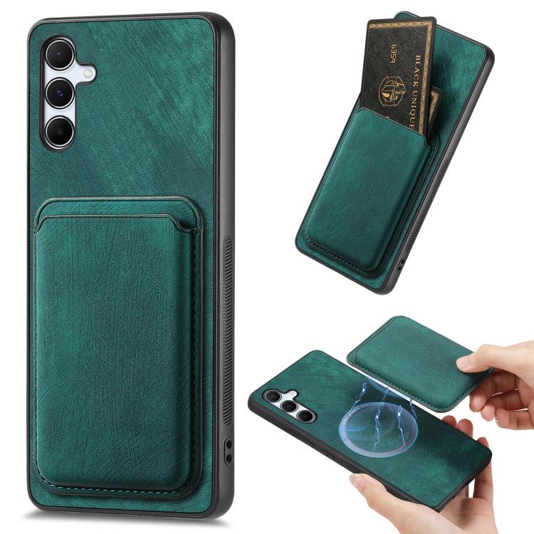 Retro Leather Card Bag Magnetic Phone Case, For Samsung Galaxy A57 5G, For Samsung Galaxy A37 5G, For Samsung Galaxy S25 Edge 5G, For Samsung Galaxy A56 5G, For Samsung Galaxy A26 5G, For Samsung Galaxy A36, For Samsung Galaxy S25 5G                   ...