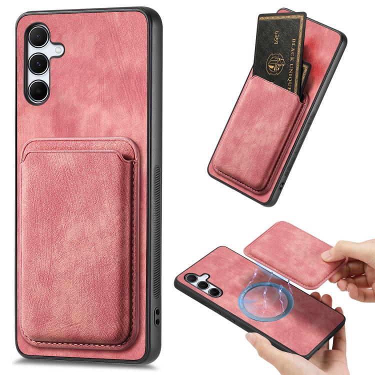 Retro Leather Card Bag Magnetic Phone Case, For Samsung Galaxy A57 5G, For Samsung Galaxy A37 5G, For Samsung Galaxy S25 Edge 5G, For Samsung Galaxy A56 5G, For Samsung Galaxy A26 5G, For Samsung Galaxy A36, For Samsung Galaxy S25 5G                   ...