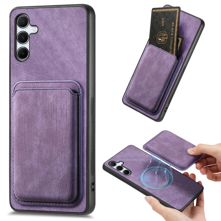 Retro Leather Card Bag Magnetic Phone Case, For Samsung Galaxy A57 5G, For Samsung Galaxy A37 5G, For Samsung Galaxy S25 Edge 5G, For Samsung Galaxy A56 5G, For Samsung Galaxy A26 5G, For Samsung Galaxy A36, For Samsung Galaxy S25 5G                   ...