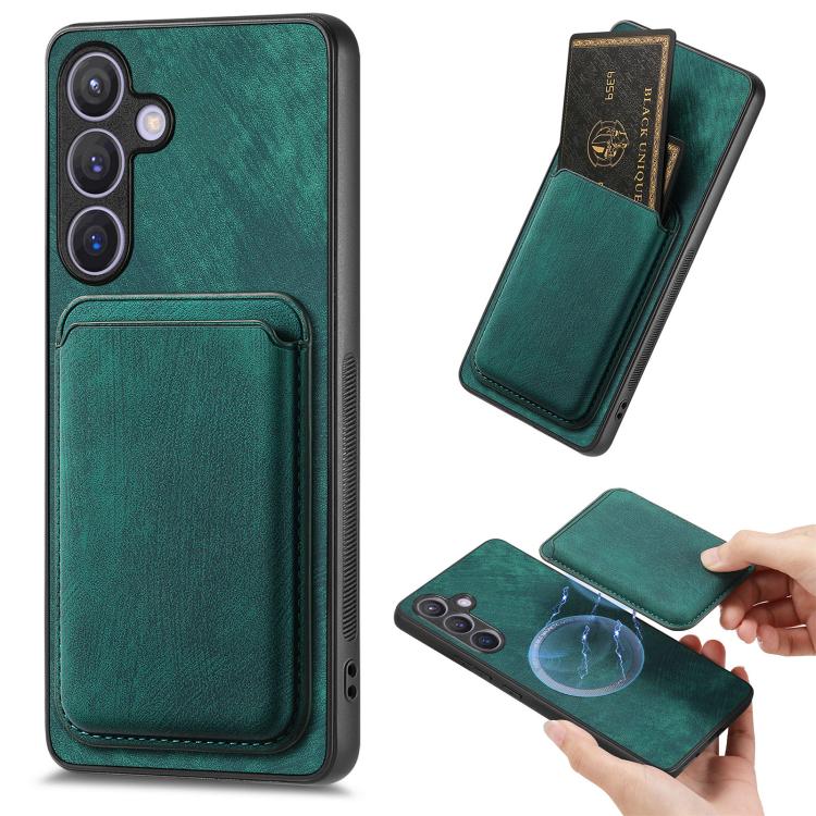 Retro Leather Card Bag Magnetic Phone Case, For Samsung Galaxy A57 5G, For Samsung Galaxy A37 5G, For Samsung Galaxy S25 Edge 5G, For Samsung Galaxy A56 5G, For Samsung Galaxy A26 5G, For Samsung Galaxy A36, For Samsung Galaxy S25 5G                   ...