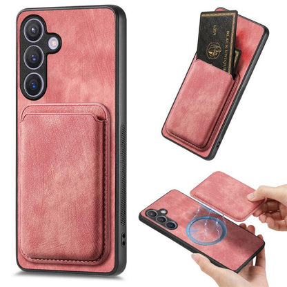 Retro Leather Card Bag Magnetic Phone Case, For Samsung Galaxy A57 5G, For Samsung Galaxy A37 5G, For Samsung Galaxy S25 Edge 5G, For Samsung Galaxy A56 5G, For Samsung Galaxy A26 5G, For Samsung Galaxy A36, For Samsung Galaxy S25 5G                   ...
