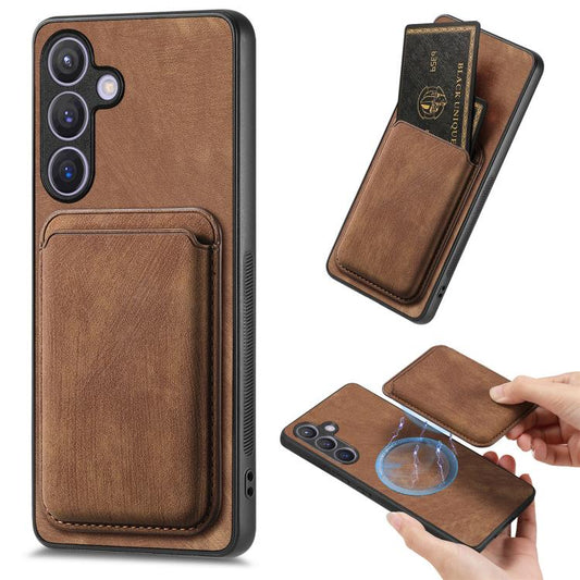 Retro Leather Card Bag Magnetic Phone Case, For Samsung Galaxy A57 5G, For Samsung Galaxy A37 5G, For Samsung Galaxy S25 Edge 5G, For Samsung Galaxy A56 5G, For Samsung Galaxy A26 5G, For Samsung Galaxy A36, For Samsung Galaxy S25 5G                   ...