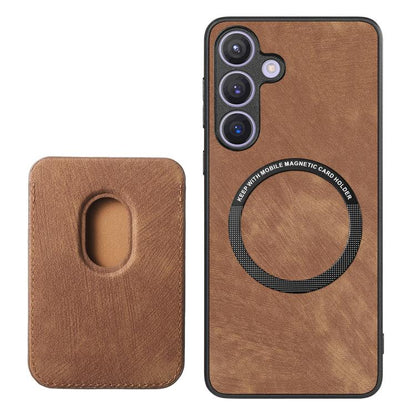 Retro Leather Card Bag Magnetic Phone Case, For Samsung Galaxy A57 5G, For Samsung Galaxy A37 5G, For Samsung Galaxy S25 Edge 5G, For Samsung Galaxy A56 5G, For Samsung Galaxy A26 5G, For Samsung Galaxy A36, For Samsung Galaxy S25 5G                   ...