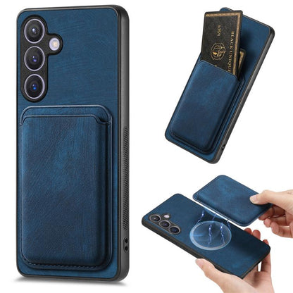 Retro Leather Card Bag Magnetic Phone Case, For Samsung Galaxy A57 5G, For Samsung Galaxy A37 5G, For Samsung Galaxy S25 Edge 5G, For Samsung Galaxy A56 5G, For Samsung Galaxy A26 5G, For Samsung Galaxy A36, For Samsung Galaxy S25 5G                   ...