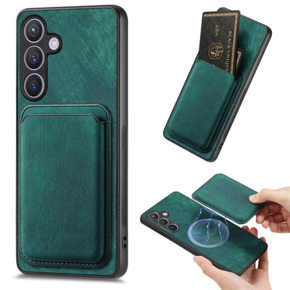 Retro Leather Card Bag Magnetic Phone Case, For Samsung Galaxy A57 5G, For Samsung Galaxy A37 5G, For Samsung Galaxy S25 Edge 5G, For Samsung Galaxy A56 5G, For Samsung Galaxy A26 5G, For Samsung Galaxy A36, For Samsung Galaxy S25 5G                   ...