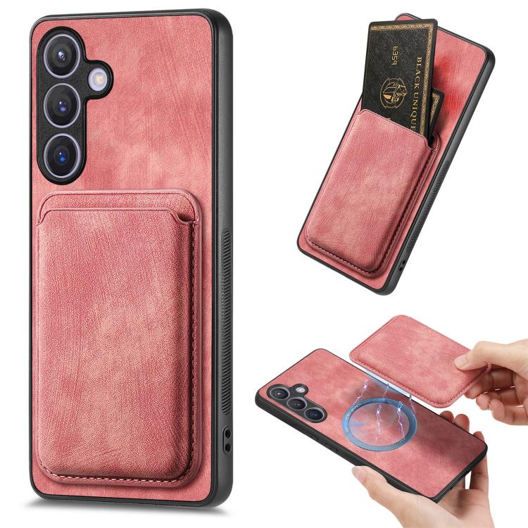 Retro Leather Card Bag Magnetic Phone Case, For Samsung Galaxy A57 5G, For Samsung Galaxy A37 5G, For Samsung Galaxy S25 Edge 5G, For Samsung Galaxy A56 5G, For Samsung Galaxy A26 5G, For Samsung Galaxy A36, For Samsung Galaxy S25 5G                   ...