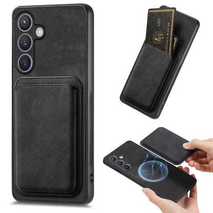 Retro Leather Card Bag Magnetic Phone Case, For Samsung Galaxy A57 5G, For Samsung Galaxy A37 5G, For Samsung Galaxy S25 Edge 5G, For Samsung Galaxy A56 5G, For Samsung Galaxy A26 5G, For Samsung Galaxy A36, For Samsung Galaxy S25 5G                   ...