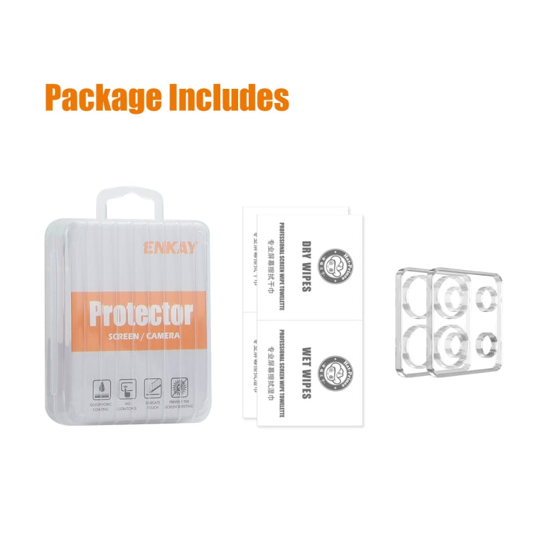 2pcs ENKAY Hat-Prince 9H Rear Camera Lens Tempered Glass Film, For Xiaomi Redmi Note 13 5G, For Xiaomi Redmi Note 13 Pro+ 5G, For Xiaomi Redmi Note 13 Pro 5G