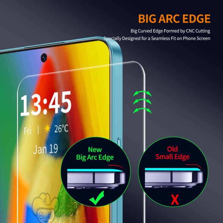 10pcs ENKAY 9H Big Arc Edge High Aluminum-silicon Tempered Glass Film, For Nothing CMF Phone 2 Pro, For Nothing CMF Phone 1, For Nothing Phone 2a