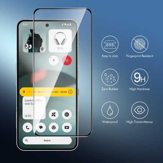 ENKAY Hat-Prince Vollflächig verklebte gehärtete Aluminium-Silizium-Glasfolie, für Nothing Phone 4a / 4a Pro, für Nothing Phone 3a Lite, für Nothing CMF Phone 2 Pro, für Nothing CMF Phone 1, für Nothing Phone 2a