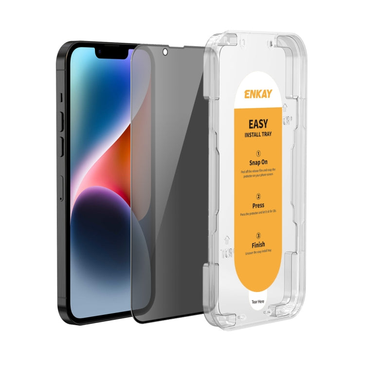 ENKAY Easy Install Anti-peeping Privacy Full Screen Tempered Glass Film, For iPhone 17e / 16e / 14 / 13 / 13 Pro, For iPhone 16 Pro Max, For iPhone 16 Pro, For iPhone 16 Plus, For iPhone 15 Plus, For iPhone 16, For iPhone 15, For iPhone 15 Pro Max     ...