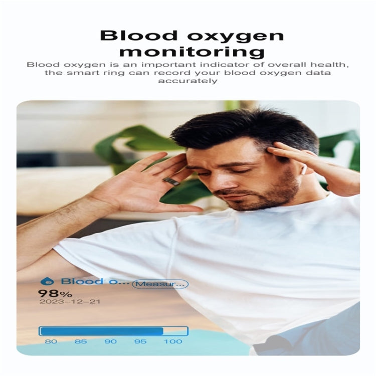 R02 SIZE 9 Smart Ring, Support Heart Rate / Blood Oxygen / Sleep Monitoring / Multiple Sports Modes
