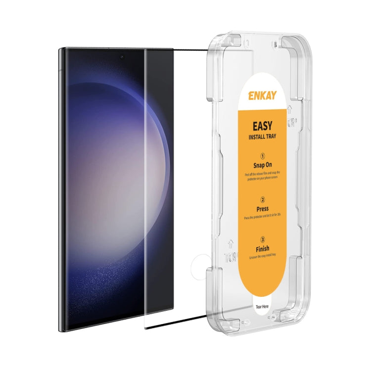 ENKAY Easy Install Hot Bending Side Glue Tempered Glass Film, For Samsung Galaxy S23 Ultra 5G, For Samsung Galaxy S22 Ultra 5G