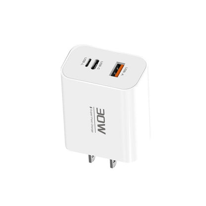 PD30W USB-C / Type-C + 8 Pin + USB Charger with Type-C to 8 Pin Date Cable, PD004 + PD Cable