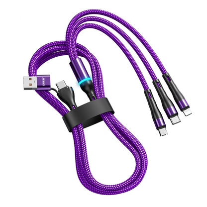 ENKAY 6-in-1 5A USB + Type-C to Type-C / 8 Pin / Micro USB Multifunction Fast Charging Cable, 1.3m