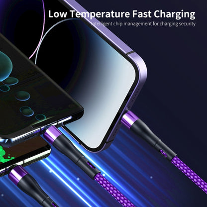 ENKAY 6-in-1 5A USB + Type-C to Type-C / 8 Pin / Micro USB Multifunction Fast Charging Cable, 1.3m