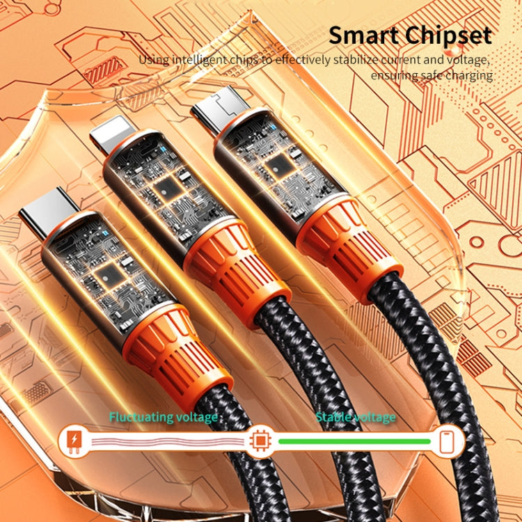 ENKAY 6-in-1 5A USB + Type-C to Type-C / 8 Pin / Micro USB Multifunction Fast Charging Cable, Length:1.2m, ENK-CB166