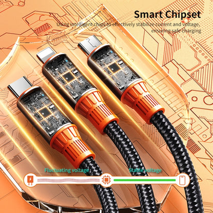 ENKAY 6-in-1 5A USB + Type-C to Type-C / 8 Pin / Micro USB Multifunction Fast Charging Cable, Length:1.2m, ENK-CB166