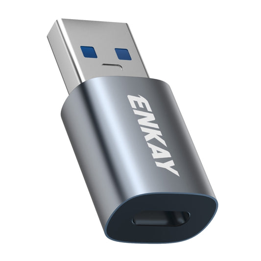 Adaptateur de données ENKAY ENK-AT118 en alliage d'aluminium USB 3.1 mâle vers Type-C femelle, compatible avec la charge rapide, ENK-AT118