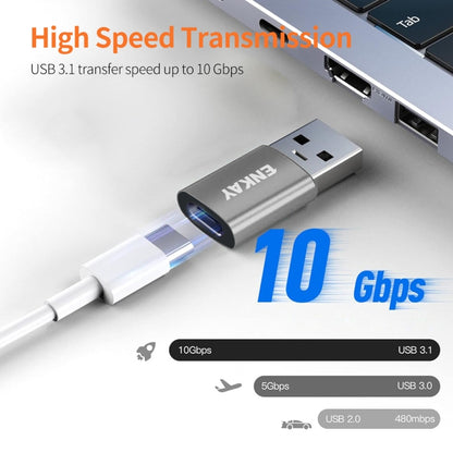 ENKAY ENK-AT118 Aluminium Alloy Male USB 3.1 to Female Type-C Data Adapter Converter Support Fast Charging, ENK-AT118