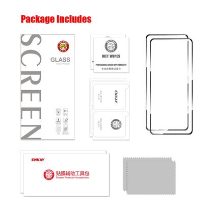 2pcs ENKAY Full Glue High Aluminum-silicon Tempered Glass Film, For Itel P55+, For Itel P55, For Itel Vision 3, For Itel Vision 2s, For Itel Vision 2