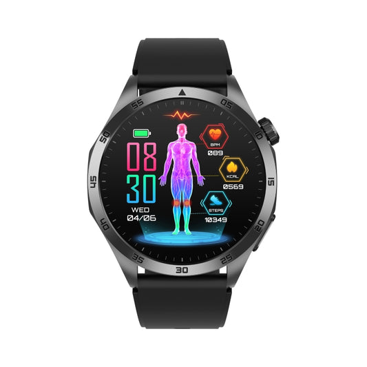 ET485 1,43 Zoll Farbdisplay Smartwatch Silikonarmband, unterstützt Bluetooth-Anrufe / Mikrophysiologische Untersuchung