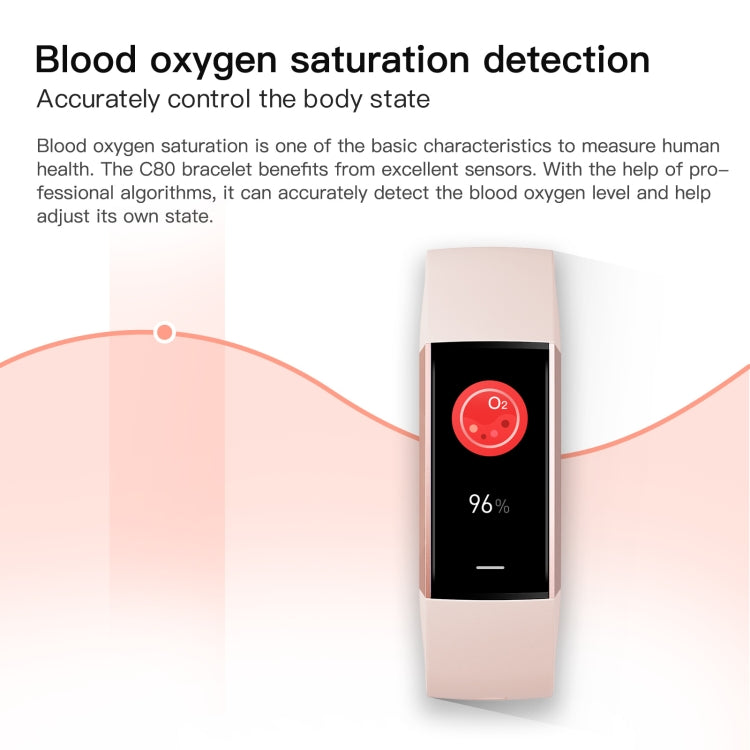 C80 IP67 Waterproof Smart Bracelet Sport Fitness Tracker