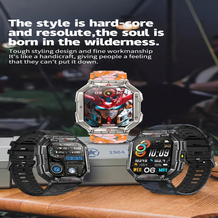 KR82 2,1 Zoll Farbdisplay Smartwatch, unterstützt Bluetooth-Anrufe / Gesundheitsüberwachung