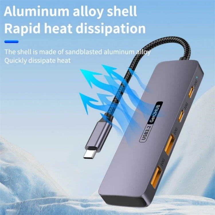 T-508 4-in-1 Type-C Docking Station USB 3.2 Hub Notebook Tablet Smartphone Splitter Converter, T-508