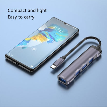 T-503 Portable 4-in-1 Type-C Docking Station USB-C to USB2.0 x 3 + USB3.0 HUB Adapter, T-503