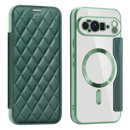 Shield Magsafe RFID Anti-theft Rhombus Leather Phone Case, For Google Pixel 11 Pro XL, For Google Pixel 11, For Google Pixel 11 Pro, For Google Pixel 10a, For Google Pixel 10 Pro XL, For Google Pixel 9 Pro XL, For Google Pixel 9 Pro, For Google Pixel 9...