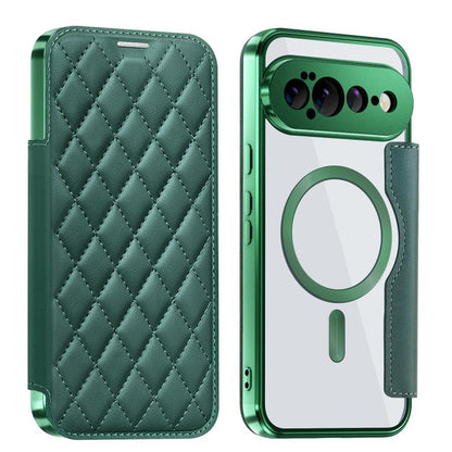 Shield Magsafe RFID Anti-theft Rhombus Leather Phone Case, For Google Pixel 11 Pro XL, For Google Pixel 11, For Google Pixel 11 Pro, For Google Pixel 10a, For Google Pixel 10 Pro XL, For Google Pixel 9 Pro XL, For Google Pixel 9 Pro, For Google Pixel 9...