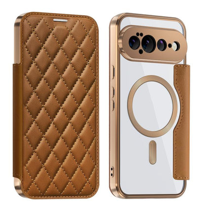 Shield Magsafe RFID Anti-theft Rhombus Leather Phone Case, For Google Pixel 11 Pro XL, For Google Pixel 11, For Google Pixel 11 Pro, For Google Pixel 10a, For Google Pixel 10 Pro XL, For Google Pixel 9 Pro XL, For Google Pixel 9 Pro, For Google Pixel 9...