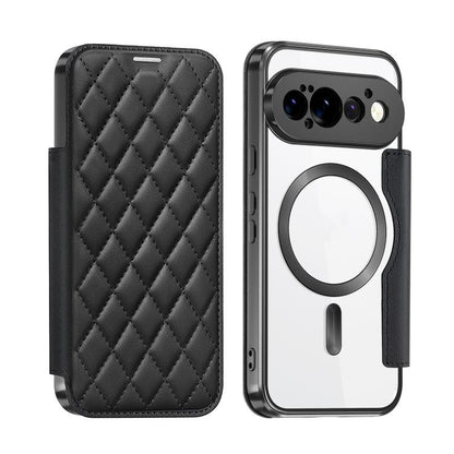 Shield Magsafe RFID Anti-theft Rhombus Leather Phone Case, For Google Pixel 11 Pro XL, For Google Pixel 11, For Google Pixel 11 Pro, For Google Pixel 10a, For Google Pixel 10 Pro XL, For Google Pixel 9 Pro XL, For Google Pixel 9 Pro, For Google Pixel 9...