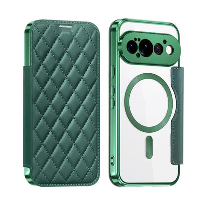 Shield Magsafe RFID Anti-theft Rhombus Leather Phone Case, For Google Pixel 11 Pro XL, For Google Pixel 11, For Google Pixel 11 Pro, For Google Pixel 10a, For Google Pixel 10 Pro XL, For Google Pixel 9 Pro XL, For Google Pixel 9 Pro, For Google Pixel 9...