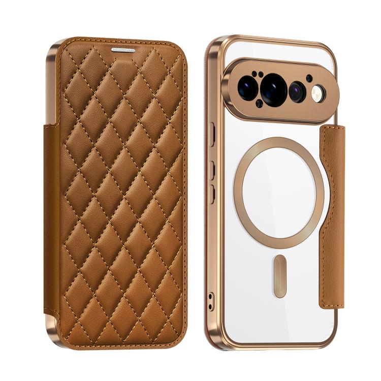 Shield Magsafe RFID Anti-theft Rhombus Leather Phone Case, For Google Pixel 11 Pro XL, For Google Pixel 11, For Google Pixel 11 Pro, For Google Pixel 10a, For Google Pixel 10 Pro XL, For Google Pixel 9 Pro XL, For Google Pixel 9 Pro, For Google Pixel 9...