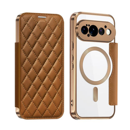Shield Magsafe RFID Anti-theft Rhombus Leather Phone Case, For Google Pixel 11 Pro XL, For Google Pixel 11, For Google Pixel 11 Pro, For Google Pixel 10a, For Google Pixel 10 Pro XL, For Google Pixel 9 Pro XL, For Google Pixel 9 Pro, For Google Pixel 9...