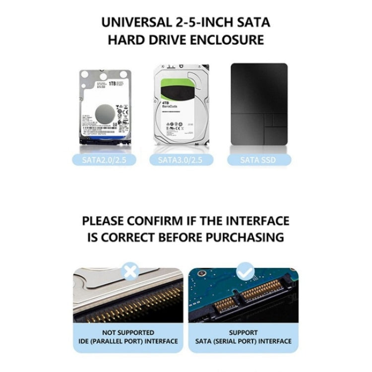 H8 2.5-inch SATA Mechanical Solid-State SSD Hard Drive Box For Windows / Mac / Linux, H8