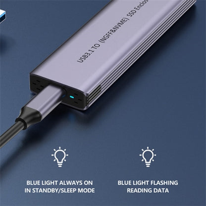 S186 Aluminum Alloy NVME M.2 External Hard Drive Enclosure USB3.1 10Gbps SATA SSD Case, S186