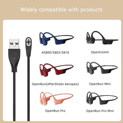 For Shokz Bone Conduction Bluetooth Earphone Magnetic Charging Cable For AS800/AS803/S810/AS700/AS660/S661, Type C to Shokz 1m, USB A to Shokz 1m