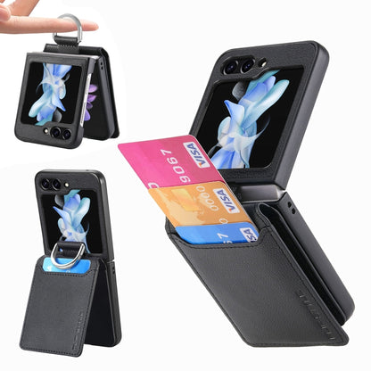 Litchi Texture Leather Ring Wallet Phone Case, For Galaxy Z Flip8 5G, For Galaxy Z Flip7 5G, For Galaxy Z Flip6, For Galaxy Z Flip5