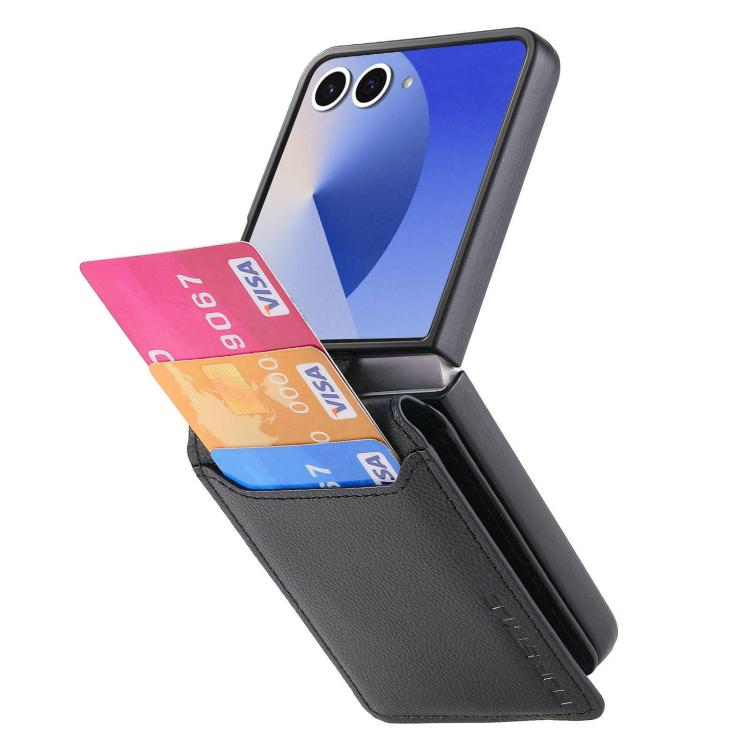 Litchi Texture Leather Ring Wallet Phone Case, For Galaxy Z Flip8 5G, For Galaxy Z Flip7 5G, For Galaxy Z Flip6, For Galaxy Z Flip5