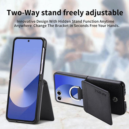 Litchi Texture Leather Ring Wallet Phone Case, For Galaxy Z Flip8 5G, For Galaxy Z Flip7 5G, For Galaxy Z Flip6, For Galaxy Z Flip5